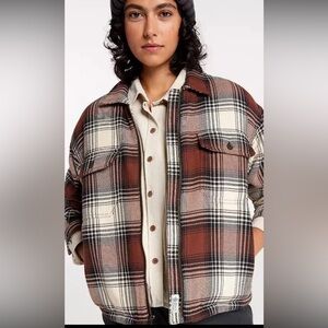 Alpine Design Brown & Cream Plaid Utility Jacket
